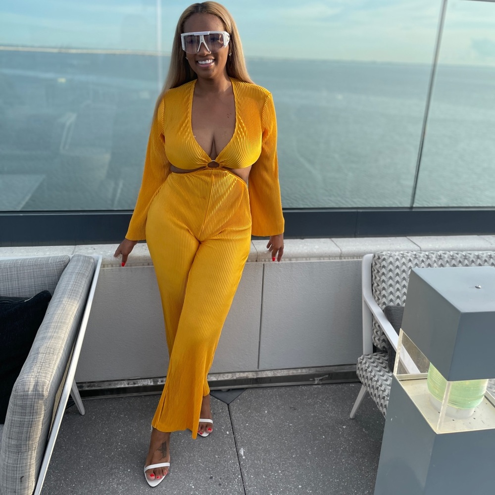 Yellow Satin Jumpsuit